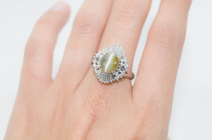 CATS EYE CHRYSOBERYL BALLERINA RING - SinCityFinds Jewelry