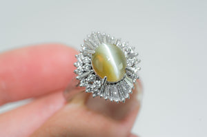 CATS EYE CHRYSOBERYL BALLERINA RING - SinCityFinds Jewelry