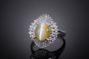 CATS EYE CHRYSOBERYL BALLERINA RING - SinCityFinds Jewelry