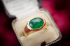6CT EMERALD CABOCHON GYPSY SET RING IN 18K - SinCityFinds Jewelry