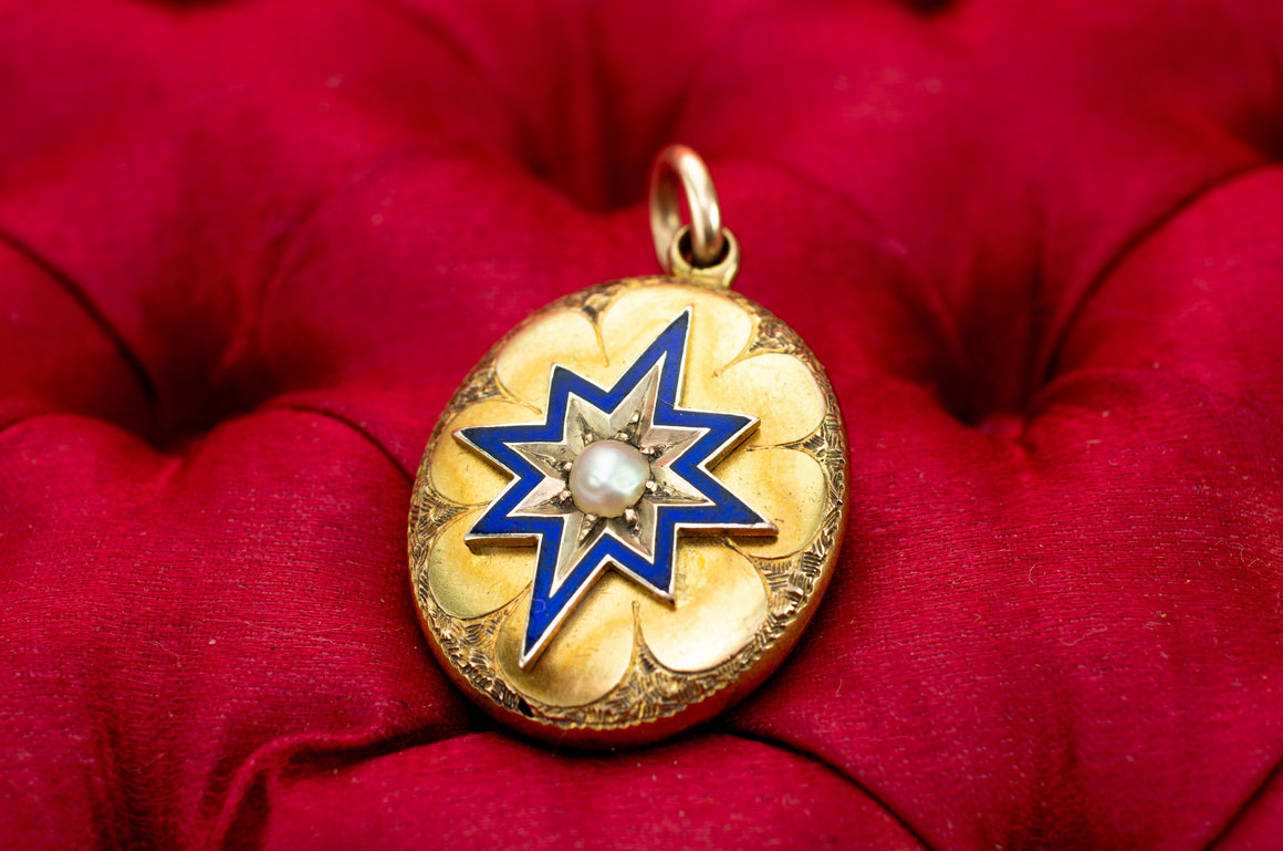 ANTIQUE 18K GOLD LOCKET - SinCityFinds Jewelry