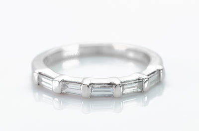 0.50CTW LONG BAGUETTE HALF ETERNITY BAND - SinCityFinds Jewelry