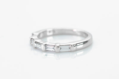 0.50CTW LONG BAGUETTE HALF ETERNITY BAND - SinCityFinds Jewelry