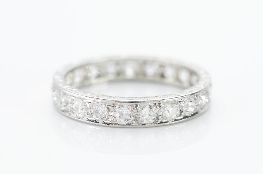 1.25CTW OLD EUROPEAN CUT DIAMOND BAND IN PLATINUM - SinCityFinds Jewelry