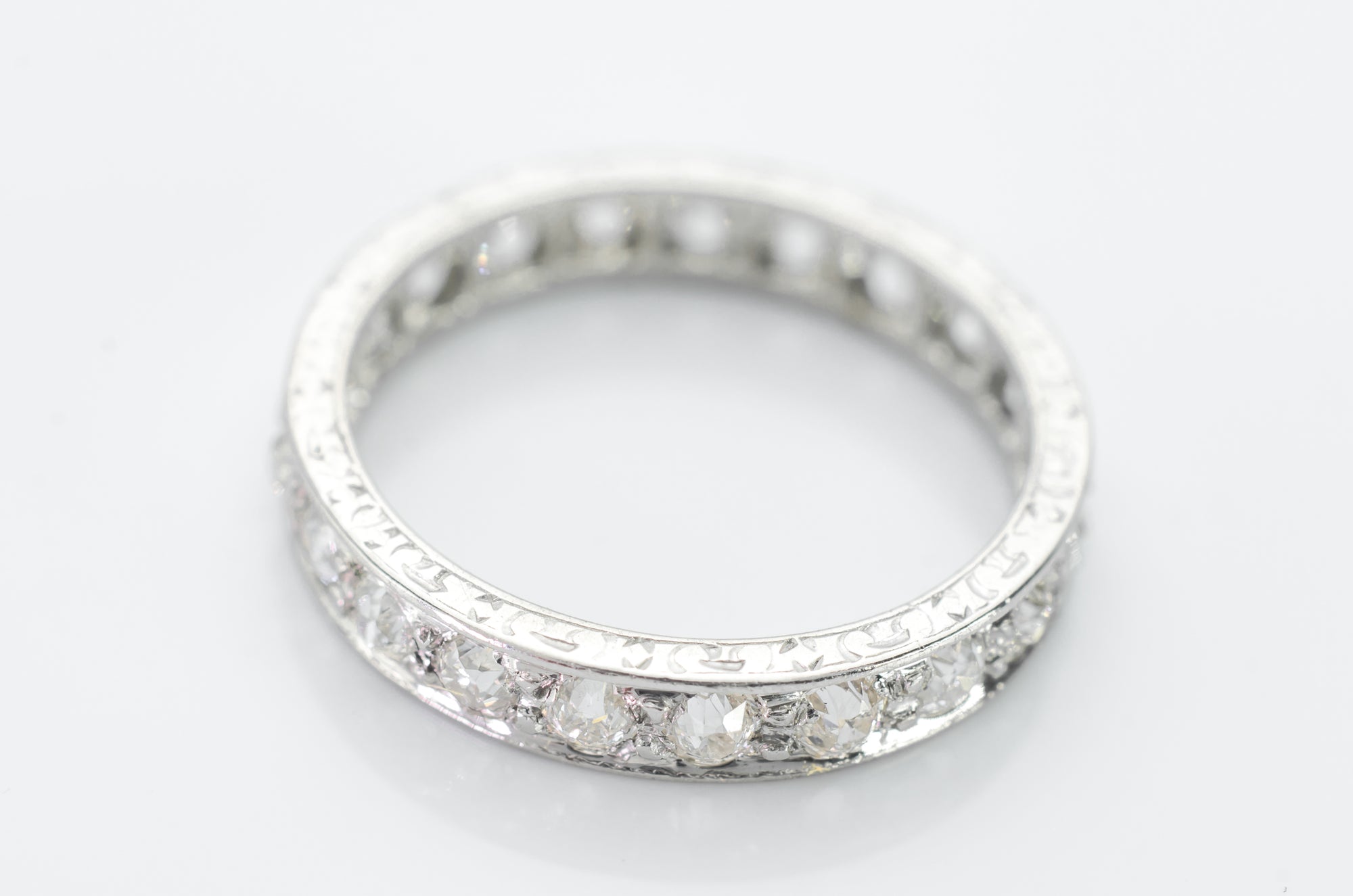 1.25CTW OLD EUROPEAN CUT DIAMOND BAND IN PLATINUM - SinCityFinds Jewelry