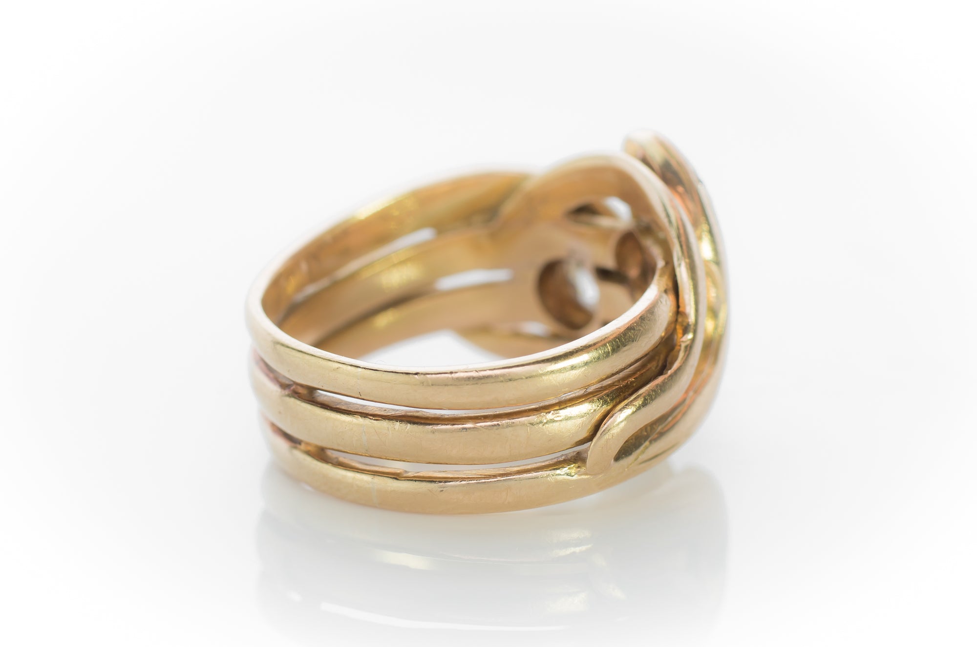ANTIQUE DOUBLE HEADED DIAMOND SNAKE RING - SinCityFinds Jewelry