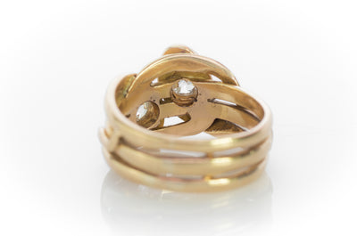 ANTIQUE DOUBLE HEADED DIAMOND SNAKE RING - SinCityFinds Jewelry