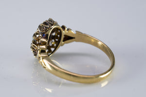 ANTIQUE SAPPHIRE AND OLD MINE CUT RING - SinCityFinds Jewelry