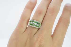 OLD EUROPEAN CUT DIAMOND AND EMERALD RING - SinCityFinds Jewelry