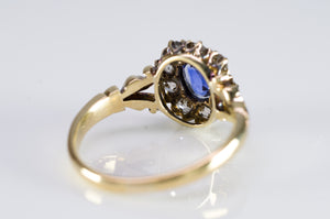 ANTIQUE SAPPHIRE AND OLD MINE CUT RING - SinCityFinds Jewelry