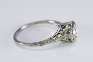 VINTAGE  WHITE GOLD OCTAGONAL SETTING DIAMOND RING - SinCityFinds Jewelry