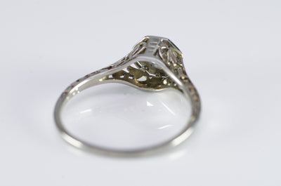VINTAGE  WHITE GOLD OCTAGONAL SETTING DIAMOND RING - SinCityFinds Jewelry