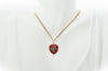ANTIQUE 18K GOLD  RED ENAMEL HEART WITH DIAMOND BOW LOCKET - SinCityFinds Jewelry