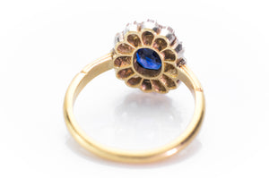 VICTORIAN SAPPHIRE AND OLD CUT DIAMOND RING - SinCityFinds Jewelry