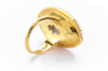 LARGE 10CT AQUAMARINE 18K GOLD AND PLATINUM COCKTAIL RING - SinCityFinds Jewelry