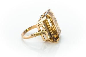 32CT CITRINE COCKTAIL RING IN 18K gold - SinCityFinds Jewelry