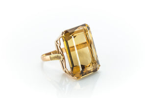 32CT CITRINE COCKTAIL RING IN 18K gold - SinCityFinds Jewelry