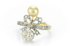 ANTIQUE FRENCH EDWARDIAN DIAMOND AND PEARL RING - SinCityFinds Jewelry
