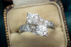 1.9CTW VINTAGE TOI ET MOI RING OLD EUROPEAN CUT RING - SinCityFinds Jewelry