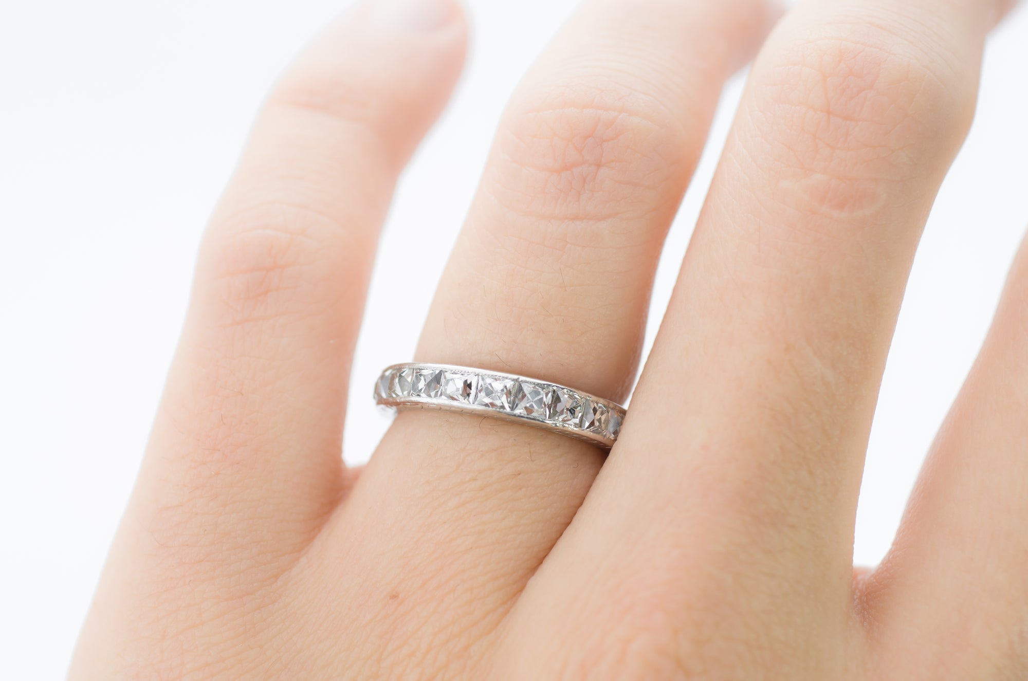 FRENCH CUT DIAMOND ETERNITY BAND - SinCityFinds Jewelry