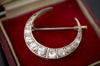 2.25CTW DIAMOND CRESCENT BROOCH - SinCityFinds Jewelry