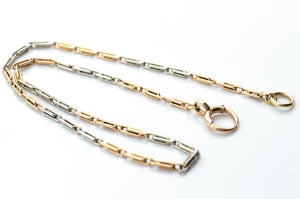 18k GOLD AND PLATINUM VINTAGE WATCH CHAIN - SinCityFinds Jewelry