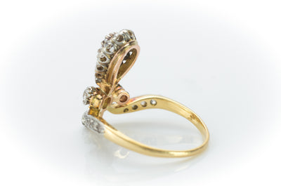 OLD CUT PEAR DIAMOND TIARA STYLE RING - SinCityFinds Jewelry