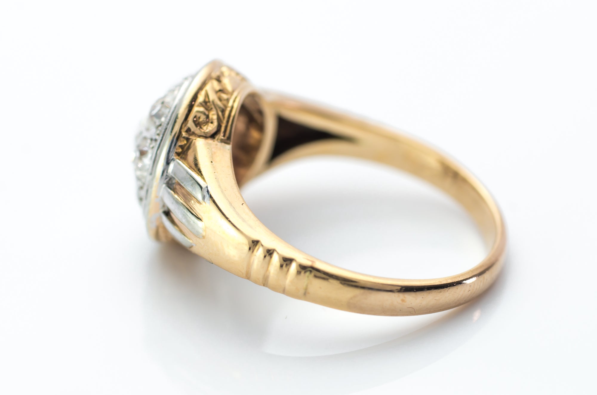 0.85CTW OLD MINE DIAMOND CLUSTER RING - SinCityFinds Jewelry