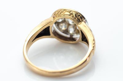 0.85CTW OLD MINE DIAMOND CLUSTER RING - SinCityFinds Jewelry