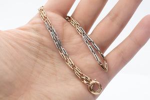 18k GOLD AND PLATINUM VINTAGE WATCH CHAIN - SinCityFinds Jewelry