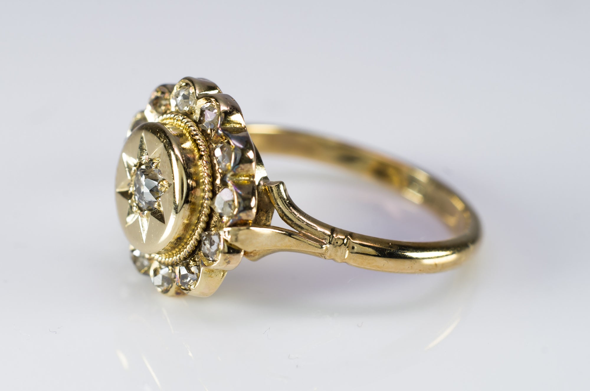 ANTIQUE OLD MINE CUT AND ROSE CUT DIAMOND RING - SinCityFinds Jewelry
