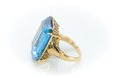 VINTAGE SPINEL 14K GOLD COCKTAIL RING - SinCityFinds Jewelry