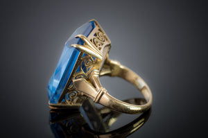 VINTAGE SPINEL 14K GOLD COCKTAIL RING - SinCityFinds Jewelry