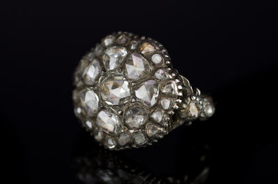 ANTIQUE ROSE CUT CLUSTER RING - SinCityFinds Jewelry