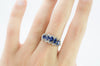 3.37CTW FIVE STONE SAPPHIRE AND OLD CUT DIAMOND RING GIA - SinCityFinds Jewelry
