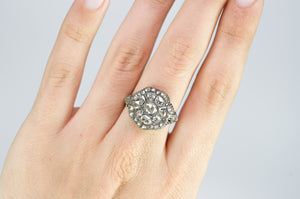 ANTIQUE ROSE CUT CLUSTER RING - SinCityFinds Jewelry