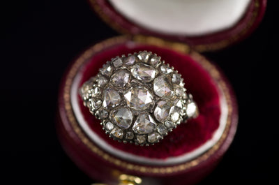 ANTIQUE ROSE CUT CLUSTER RING - SinCityFinds Jewelry