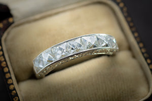 2.1CTW FRENCH CUT 7 STONE BAND IN PLATINUM - SinCityFinds Jewelry