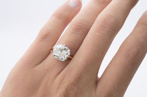 4.76CT ANTIQUE CUSHION CUT SOLITAIRE - SinCityFinds Jewelry