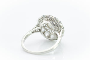 ROSE CUT DIAMOND HALO IN PLATINUM - SinCityFinds Jewelry