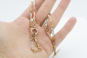 VINTAGE 18K ROSE GOLD AND PLATINUM FANCY LINK CHAIN - SinCityFinds Jewelry