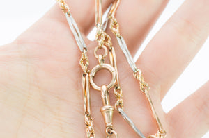 VINTAGE 18K ROSE GOLD AND PLATINUM FANCY LINK CHAIN - SinCityFinds Jewelry