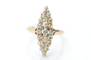 0.70CTW OLD CUT DIAMOND NAVETTE RING - SinCityFinds Jewelry