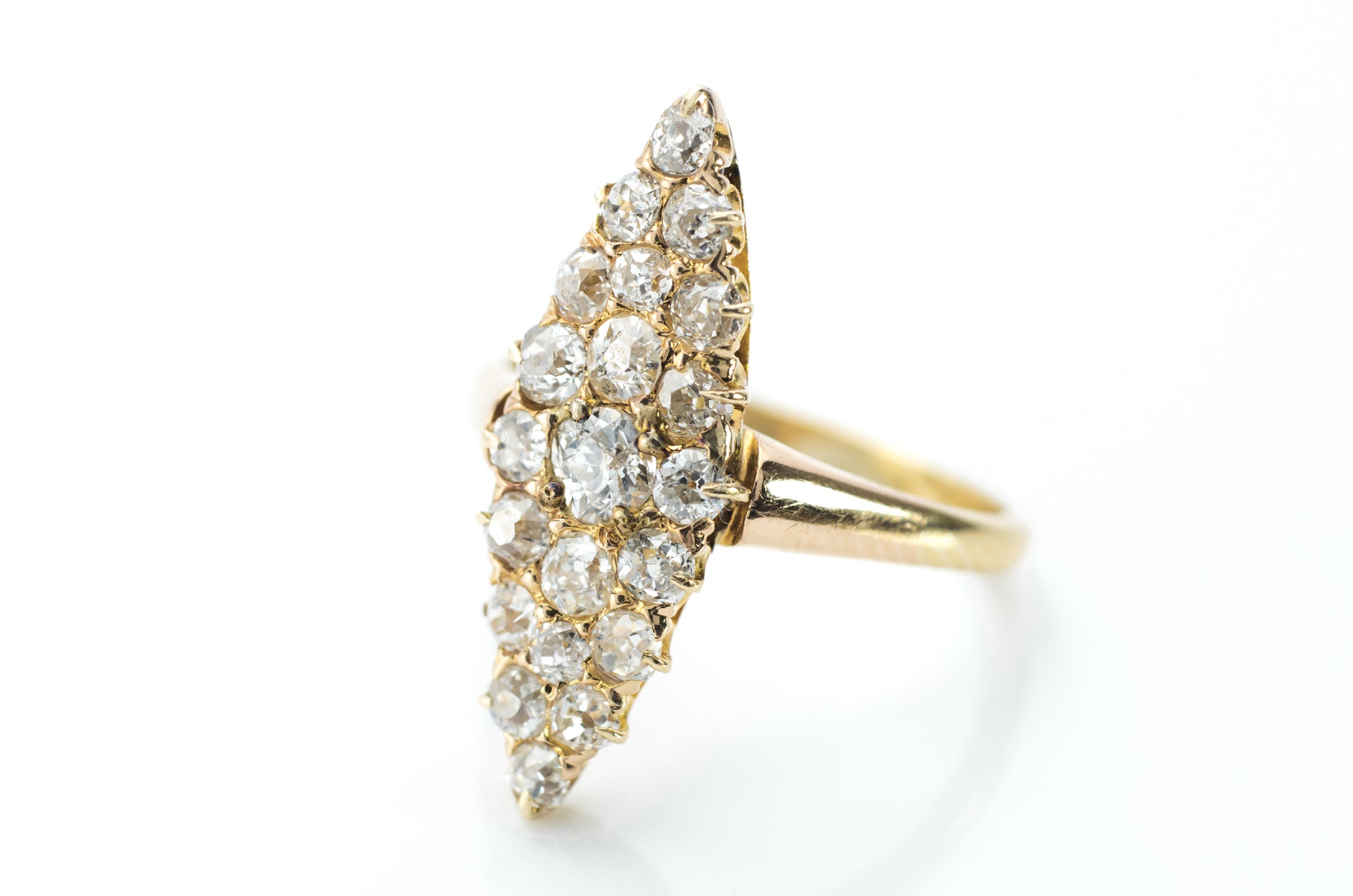 0.70CTW OLD CUT DIAMOND NAVETTE RING - SinCityFinds Jewelry