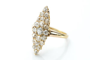 0.70CTW OLD CUT DIAMOND NAVETTE RING - SinCityFinds Jewelry