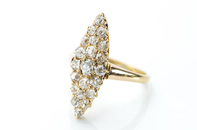 0.70CTW OLD CUT DIAMOND NAVETTE RING - SinCityFinds Jewelry