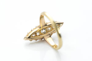 0.70CTW OLD CUT DIAMOND NAVETTE RING - SinCityFinds Jewelry