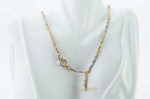 VINTAGE 18K ROSE GOLD AND PLATINUM FANCY LINK CHAIN - SinCityFinds Jewelry