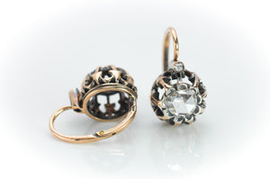 ANTIQUE 18K ROSE GOLD FRENCH DORMEUSE STYLE EARRINGS - SinCityFinds Jewelry