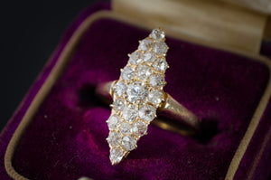 0.70CTW OLD CUT DIAMOND NAVETTE RING - SinCityFinds Jewelry